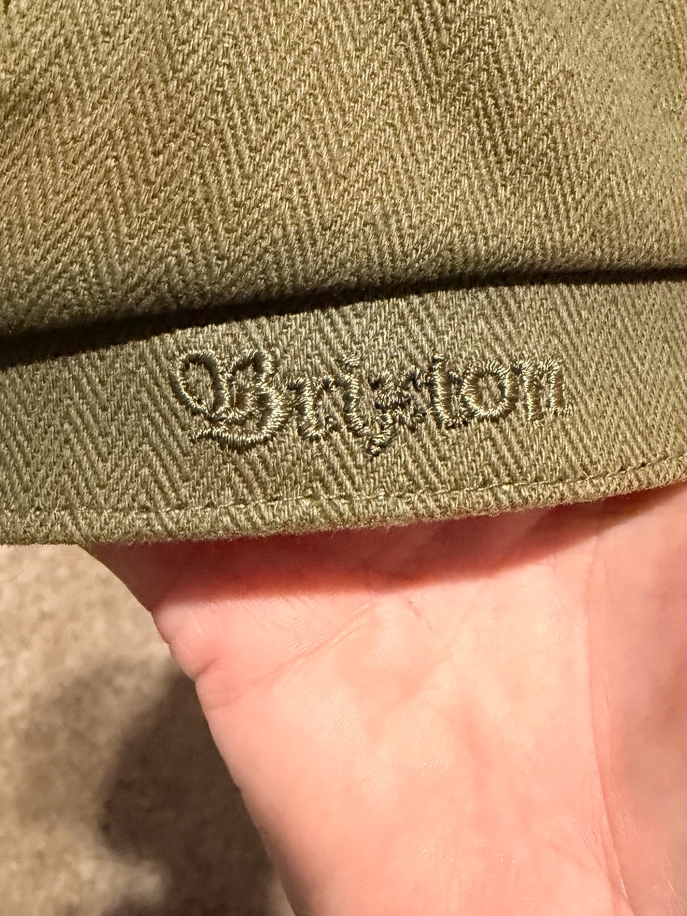 Brixton Olive Green Baker Boy Cap with Tan Band - Picture 7 of 7